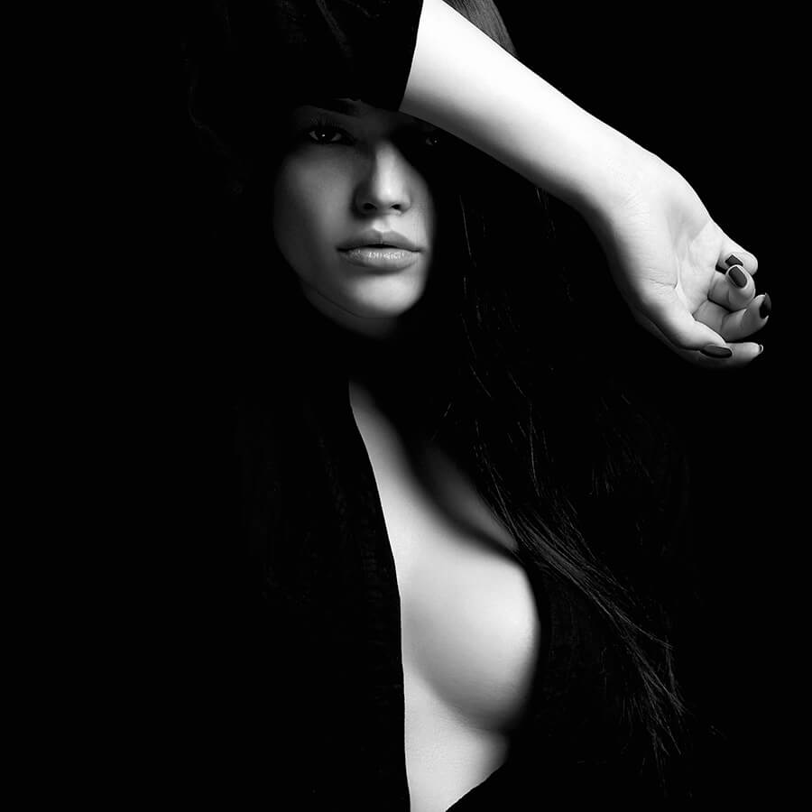 Woman in a black shirt